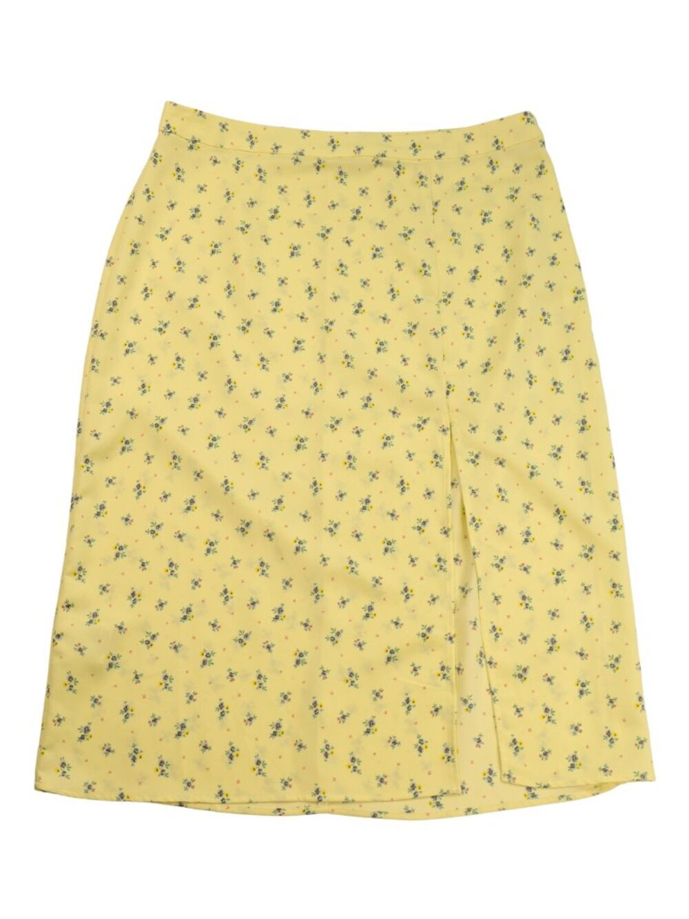 BCBGeneration Yellow Floral Midi Skirt Size 12 Cottagecore